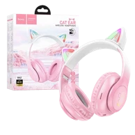 HOCO. Bežične slušalice sa mikrofonom, W42 mačije uši, bluetooth, roze