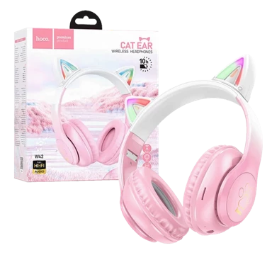 HOCO. Bežične slušalice sa mikrofonom, W42 mačije uši, bluetooth, roze