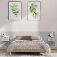 Uzglavlje za krevet s ormarićima, konstruirano drvo, siva