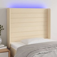LED uzglavlje 93 x 16 x 118/128 cm od tkanine, krem