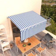 Tenda na ručno uvlačenje s roletom, 3,5 x 2,5 m, plava i bijela