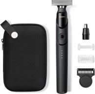 NIKCORP Magnetna električna brijačica, višenamjenski trimer, USB-C, brzo punjenje do 90 min, LED indikator, magnetski nastavci, nehrđajući čelik