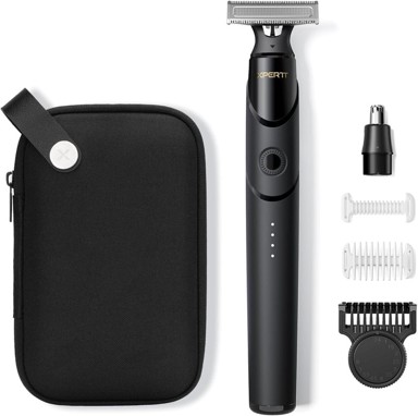 NIKCORP Magnetna električna brijačica, višenamjenski trimer, USB-C, brzo punjenje do 90 min, LED indikator, magnetski nastavci, nehrđajući čelik