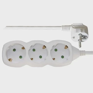 EMOS Produžni kabel 1,5 m P0321, 3 utičnice, bijeli, 1 mm2