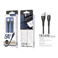 TECHANCY USB kabel A na tip C, 5 A, 120 cm, crni