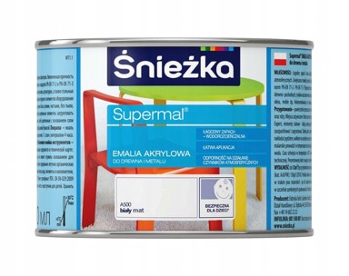 ŚNIEŻKA Eko Supermal akrilni emajl, bijela A500, mat, 0,4 l
