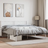 Metalni okvir za krevet s uzglavljem bijeli 135x190 cm
