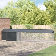 Čelični kavez za ptice s produžetkom, antracit, 112 × 640 × 141 cm