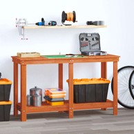 Radni stol masivna borovina 140x50x80 cm, vosak smeđa