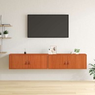 Zidni ormarić s policom, 2 kom, 80x30x30cm, vosak smeđi