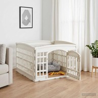 Ogradica za pse s 4 panela bez baze, 88 × 88 × 56 cm, plastična, bijela
