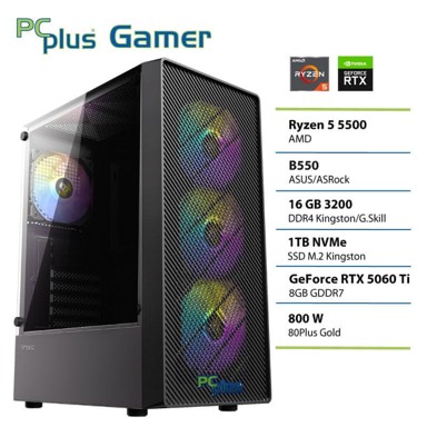 PCPLUS Stolno računalo Gamer / AMD Ryzen 5 5500, 16 GB RAM, 1 TB SSD