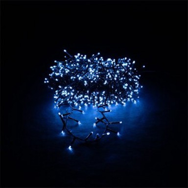 LED lampice compact, 1000 LED, 22 m, hladna bijela, adapter, IP44, treperenje