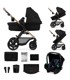 KINDERKRAFT Dječja kolica Moov 2 3u1 + Mink Pro autosjedalica - Pure Black