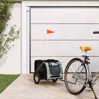 Prikolica za bicikl za ljubimce 125x63x66 cm, crno-siva