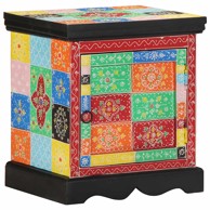 Noćni ormarić 40 x 35 x 45 cm, višebojni, masivno mango drvo