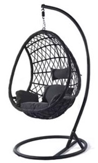 Viseća stolica za ljuljanje ra, crna