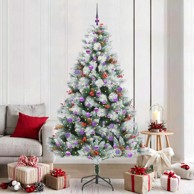 Umjetno božićno drvce s LED lampicama, 210 cm, zeleno-bijelo