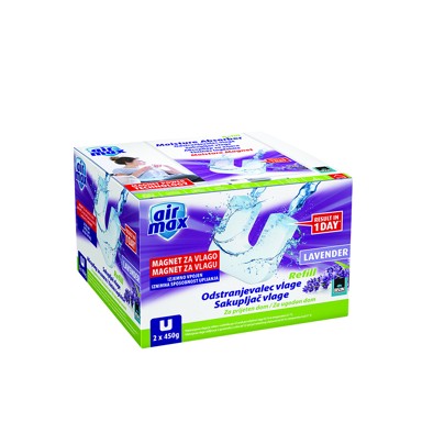 BISON AirMax Sakupljač vlage MAGNET punjenje LAVANDA 2x450g