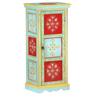 Ručno obojena visoka komoda 40x30x90 cm od masivnog drva manga