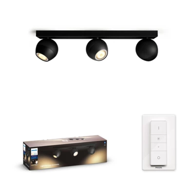 PHILIPS Hue reflektor Buckram, 3x5 W, 230 V, crna