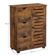 SONGMICS Kupaonski ormarić 60x30x80 cm, smeđa