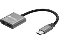 SANDBERG Adapter USB-C audio s PD, 65 W