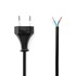 NEDIS Kabel za napajanje euro man otvoreni ravni poniklani 3,00 m plosnati PVC crni etiketni