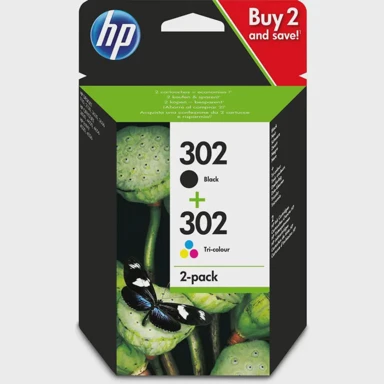 HP Tinta 302, 2 pakiranja, original, crna/troboja