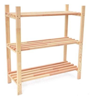 ROJAPLAST Drvena polica s 3 police 75 × 30 × 80 cm