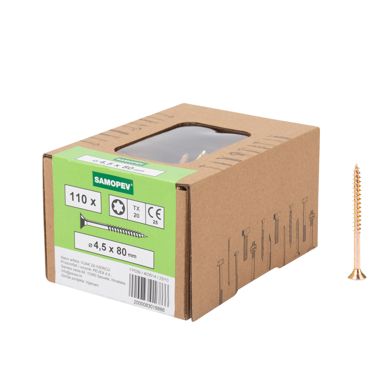 SAMOPEV Vijak za drvo TX 4,5 x 80 110/1, srebrna