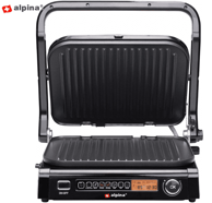 ALPINA Kontaktni roštilj, premaz protiv lijepljenja, 2100 W, crna, srebrna
