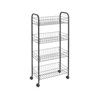METALTEX Crna metalna mobilna polica 41x84 cm Ascona 