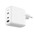 KSIX Adapter Gan ultrabrzi 65W PD PPS 2x USB-C 1x USB-A, bijeli