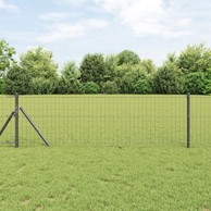 Euro ograda s 13 stupova 0. 8x25 m, galvanizirana čelična, siva