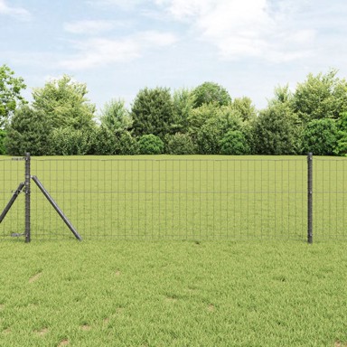 Euro ograda s 13 stupova 0. 8x25 m, galvanizirana čelična, siva