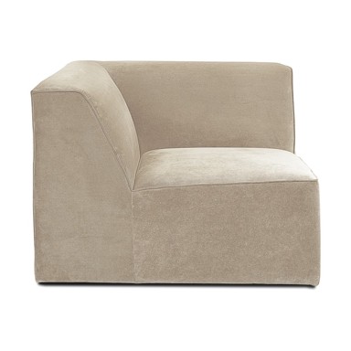 SCANDIC Bež baršunasti kutni element Sting, 96x96x70,05 cm