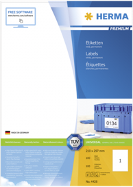 HERMA Etikete Premium 210x297 mm A4 100 listova 4428