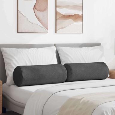Valjkasti jastučići set 2 kom Ø25×70 cm, tamnosivi