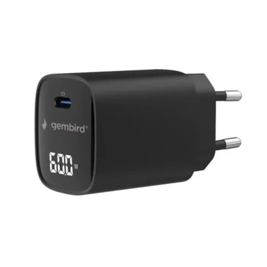 GEMBIRD USB Type-C brzi punjač 60 W s LCD zaslonom, crna