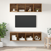 Set TV stalka s policom s pohranom, 3 kom, konstruirano drvo, staro drvo