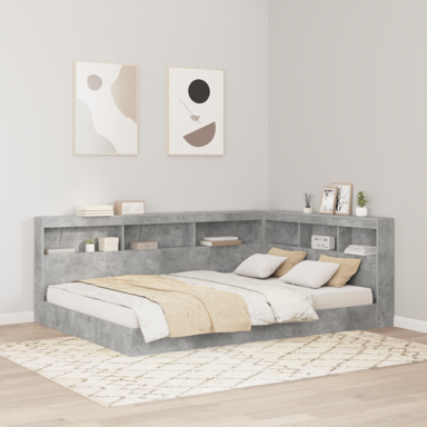 Krevet, 2 pcs Beton siva 140x200 cm, sivi