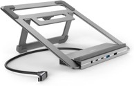HAMA USB-C čvorište, 12 u 1, s držačem za laptop, 4 x USB-A, 2 x HDMI, 3 x USB-C, DP, LAN, 3.5 mm