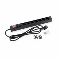 TRITON Razvodnik 7x220V, ALU, zaštita od preopterećenja i prekidačem, crna