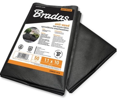 BRADAS Agrotekstilna crna malč folija protiv korova 50 g/m² 1,6x10 m, crna