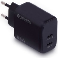 CHAMPION Kućni punjač, 65W, GaN, PD, 2xUSB-C