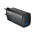 GEMBIRD Punjač TA-UC-PDQC65-01-BK, 3x port, GaN, Power Delivery 65W, crni