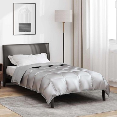 Zimska pokrivača 200x155 cm, saten i mikrovlakna, srebrno