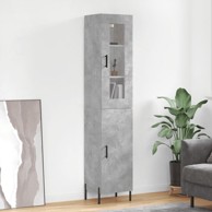 Visoka komoda siva betona 34,5x34x180 cm od konstruiranog drva