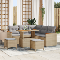 8-dijelni vrtni set sofa s jastučićima, poliratan akacija, bež